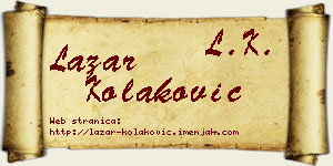 Lazar Kolaković vizit kartica